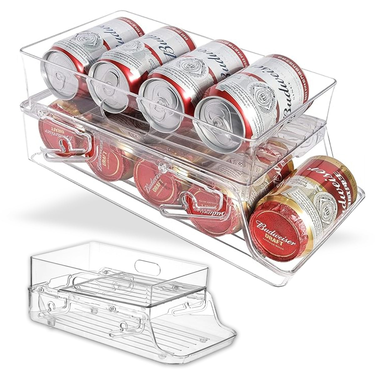 アクリル本舗 缶ストッカー 350ml 500ml 缶収納ラック 缶ビールホルダー ジュース収納ラック 二重仕上げ 缶ホルダー ビールケース 冷蔵庫 収納