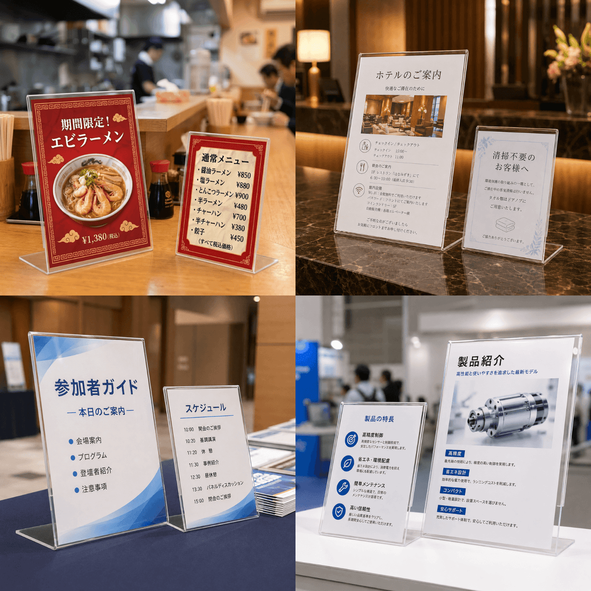 アクリル本舗  L字 ポップスタンド A4 A5 A6 2L 6個セット