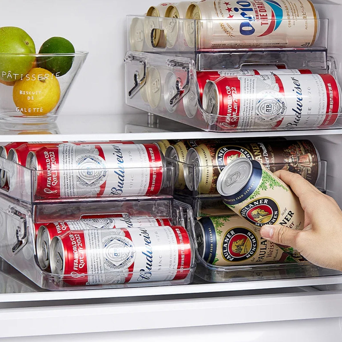 アクリル本舗 缶ストッカー 350ml 500ml 缶収納ラック 缶ビールホルダー ジュース収納ラック 二重仕上げ 缶ホルダー ビールケース 冷蔵庫 収納